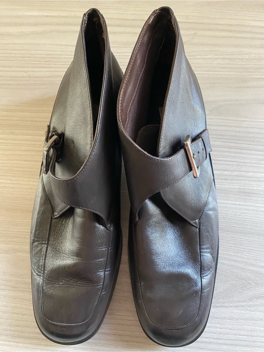 Women’s Etienne Aigner Dorian Dark Brown Leather  Monk Strap ankle boots 9.5M - Picture 4 of 10